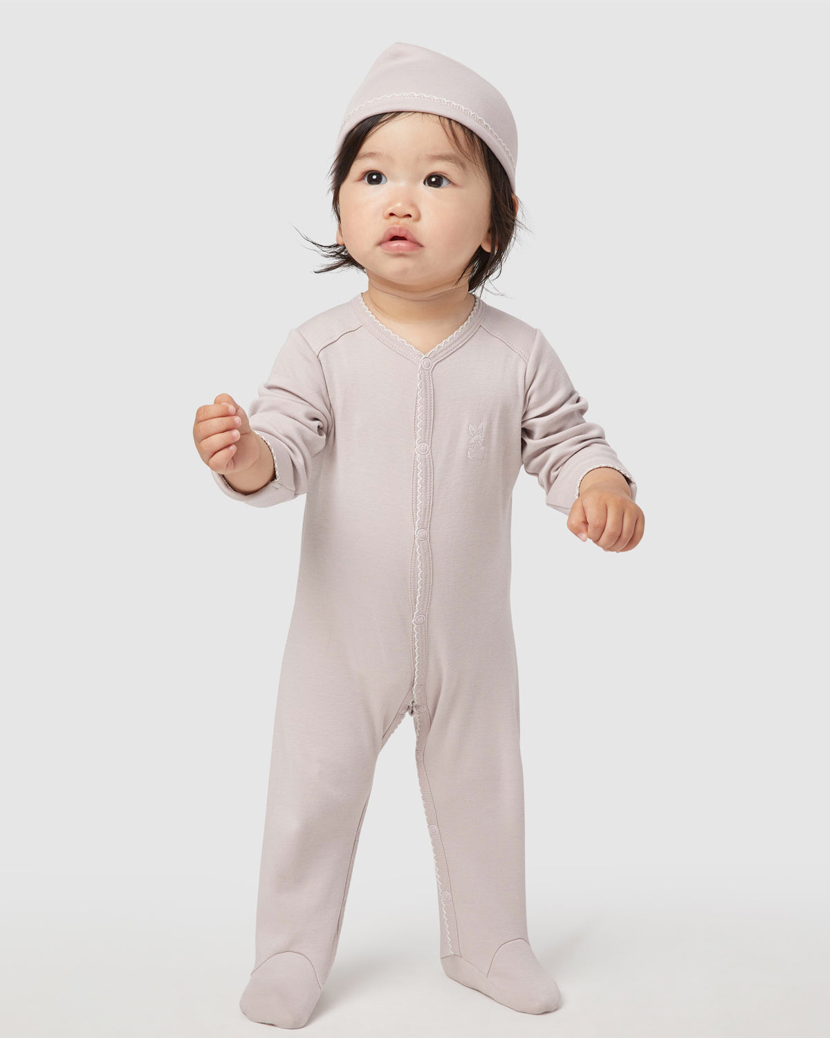 Baby Hat Rory Onesie Set In Dusty Rose