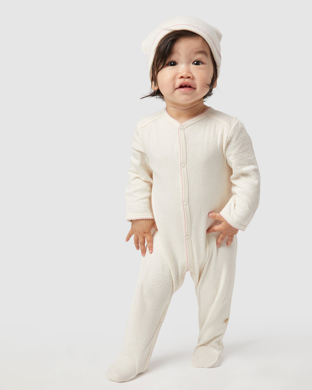 Baby Hat Rory Onesie Set In Rose Water